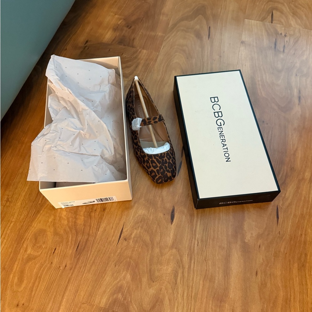 BCBGeneration Brown Leopard Print Ballet Flats
